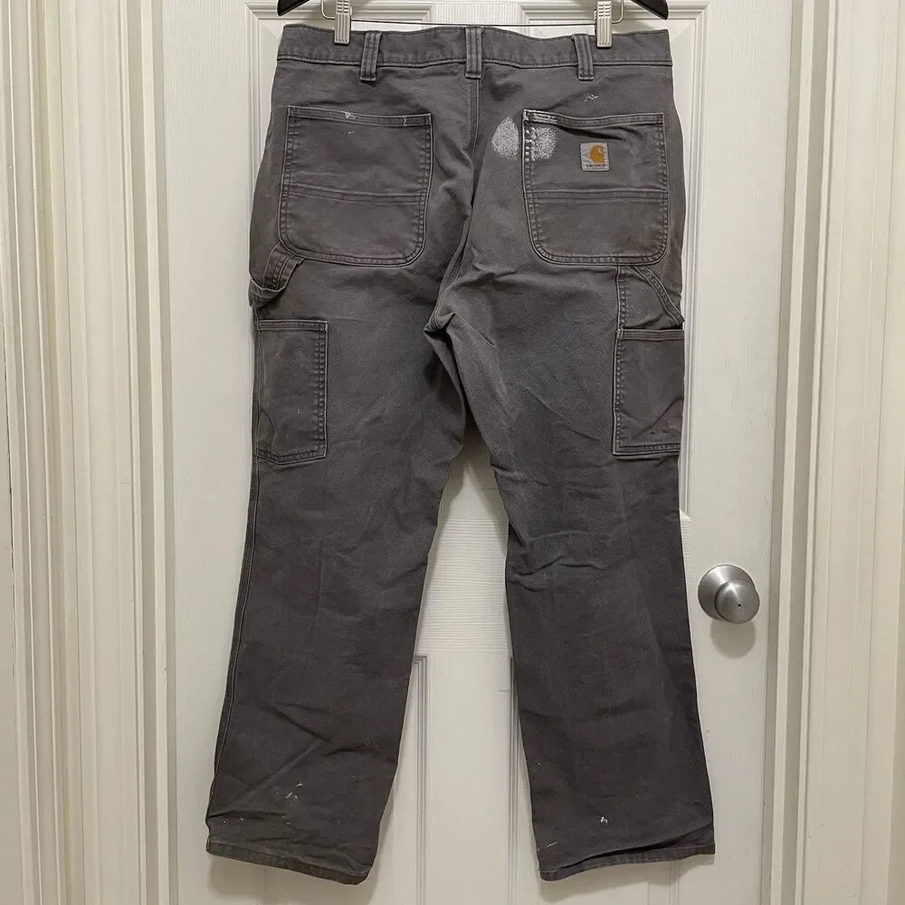 Carhartt Rugged Flex Relaxed Fit Duck Utility Work Pant Distressed 36‎ X 30 Gray